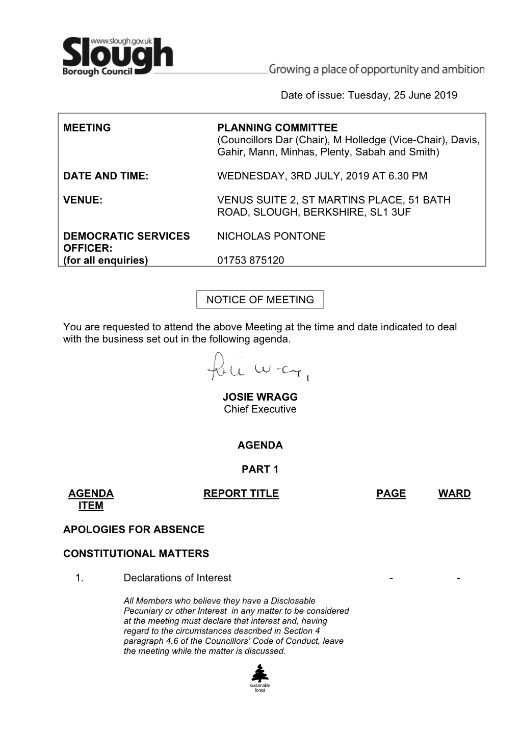 (Public Pack)Agenda Document for Planning Committee, 03/07/2019 18:30