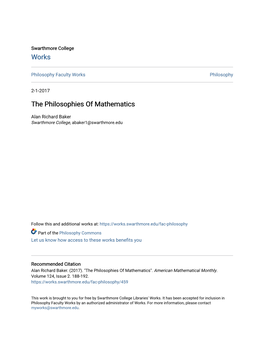 The Philosophies of Mathematics