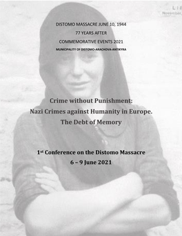 Nazi Crimes Against Humanity in Europe. the Debt of Memory
