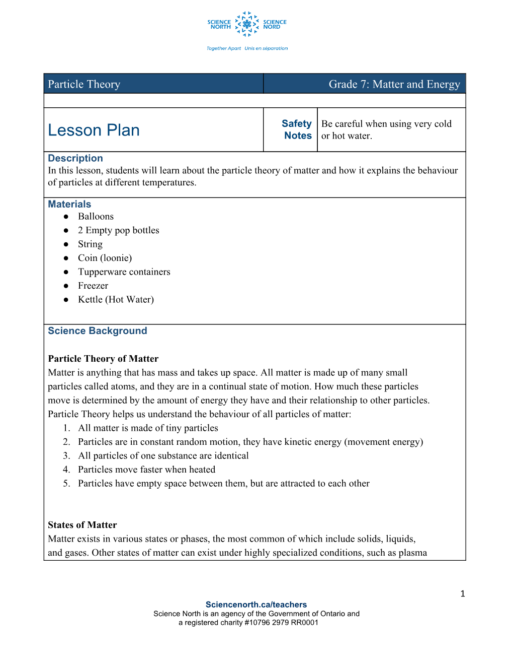 Lesson Plan Notes Or Hot Water