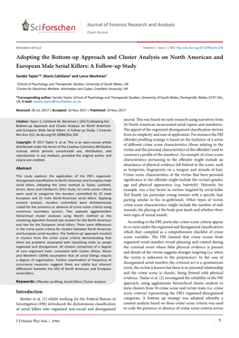 Adopting the Bottom-Up Approach and Cluster Analysis on North American and European Male Serial Killers: a Follow-Up Study