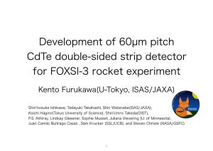 Development of 60Μm Pitch Cdte Double-Sided Strip Detector for FOXSI-3 Rocket Experiment