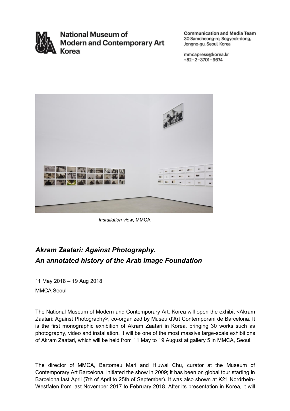 Akram Zaatari: Against Photography. an Annotated History of the Arab Image Foundation