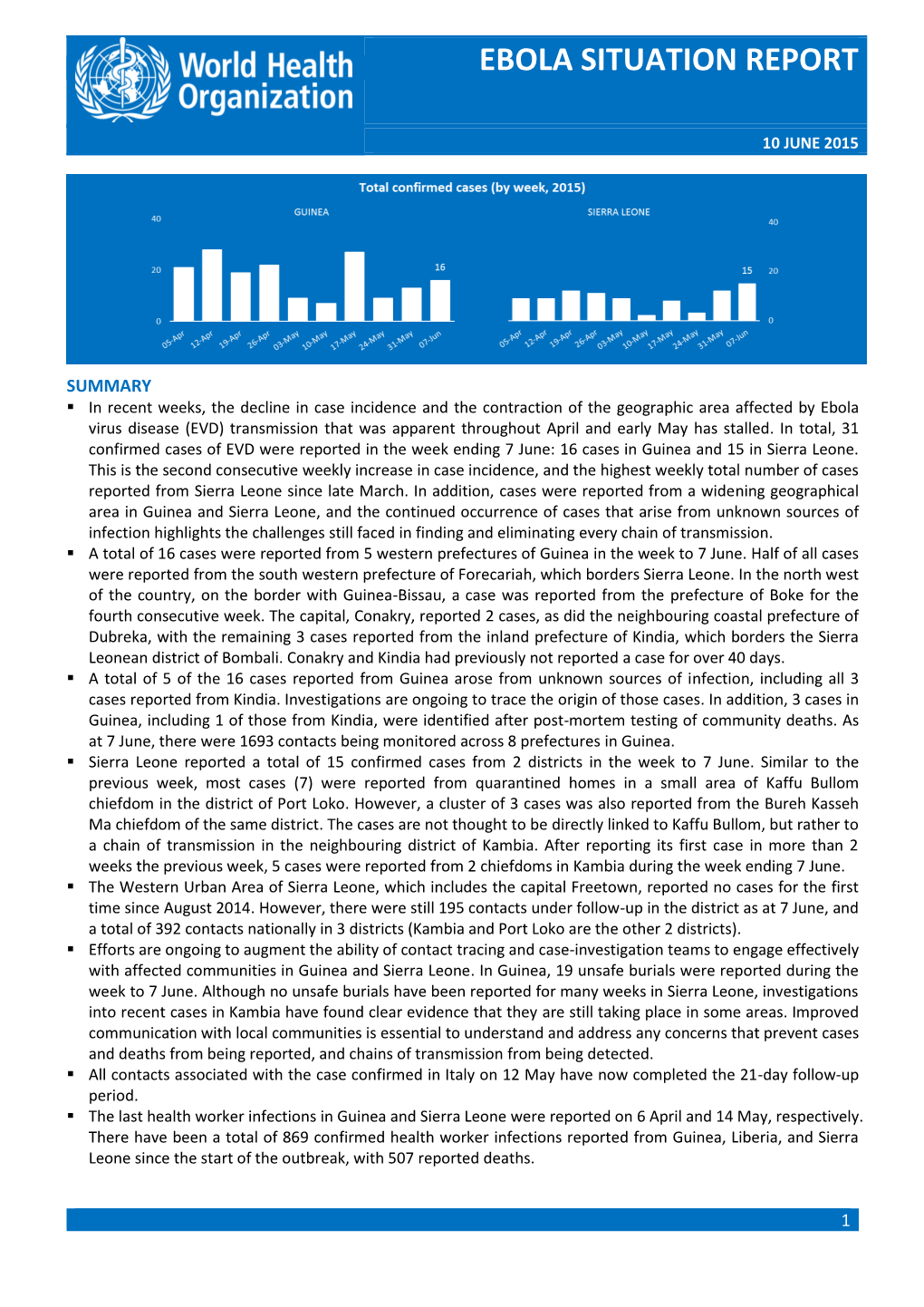 Ebola Situation Report