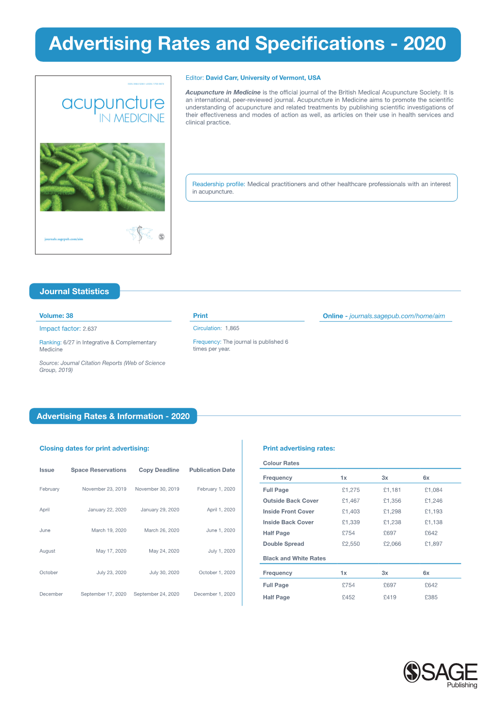 Advertising Rates and Specifications - 2020