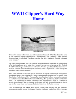 WWII Clipper's Hard Way Home