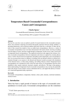 Review Temperature-Based Crossmodal Correspondences