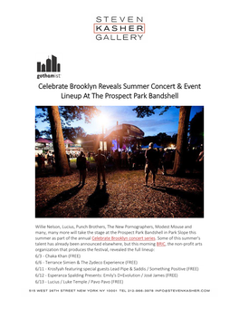 Celebrate Brooklyn Reveals Summer Concert & Event Lineup At