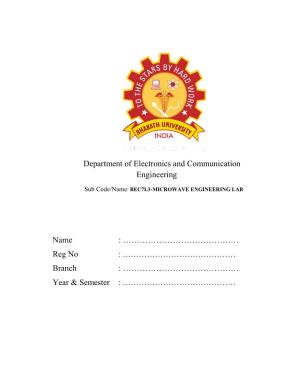 Department of Electronics and Communication Engineering Name