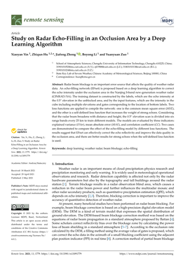 Study on Radar Echo-Filling in an Occlusion Area by a Deep Learning Algorithm