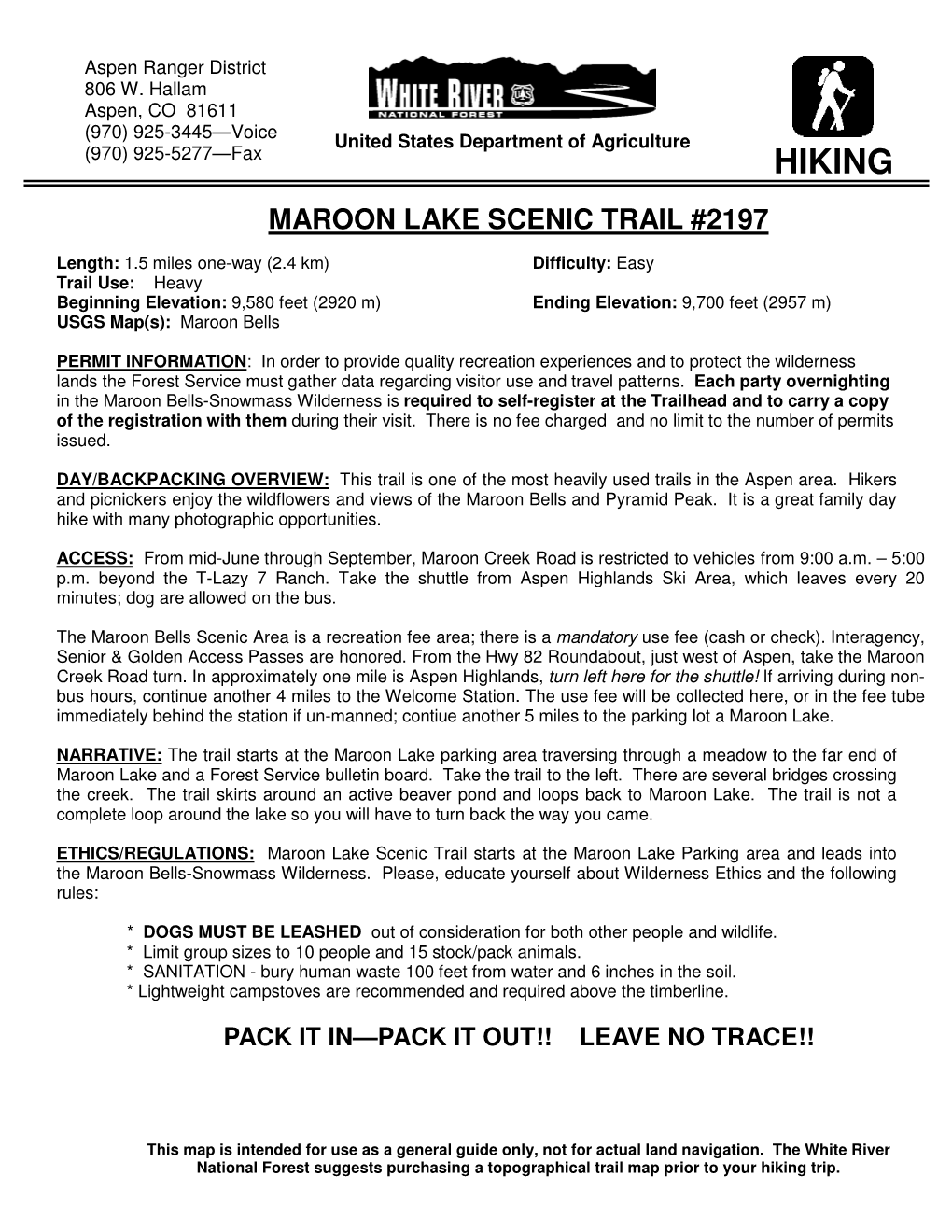 Maroon Lake Scenic Trail #2197