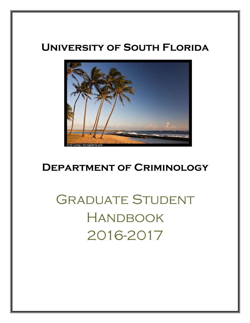 Criminology Department Student Handbook