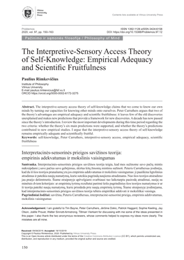 The Interpretive-Sensory Access Theory of Self-Knowledge: Empirical Adequacy and Scientific Fruitfulness