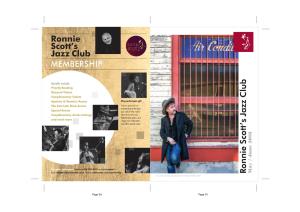 Ronnie Scott's Jazz Club MEMBERSHIP