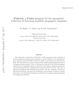 Forcer, a Form Program for the Parametric Reduction of Four-Loop Massless Propagator Diagrams