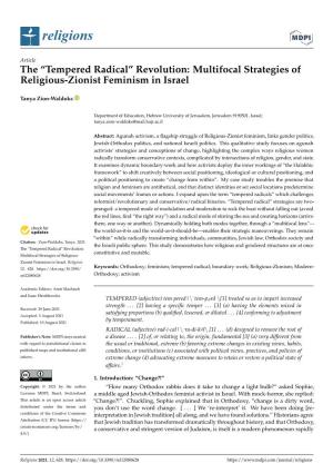 Multifocal Strategies of Religious-Zionist Feminism