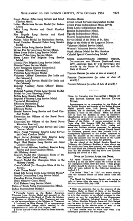 Supplement to the London Gazette, 27Th October 1964 9123