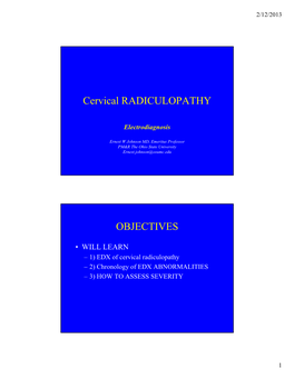 Cervical RADICULOPATHY