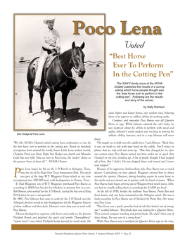 Poco Lena Voted “Best Horse Ever to Perform in the Cutting Pen”