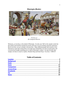 Dinotopia (Books) Table of Contents