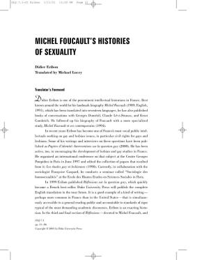 Michel Foucault's Histories of Sexuality
