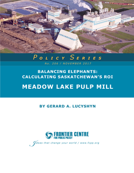 Calculating Saskatchewan's Roi Meadow Lake Pulp Mill by Gerard A. Lucyshyn