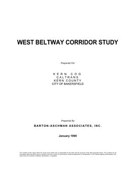 West Beltway Corridor Study