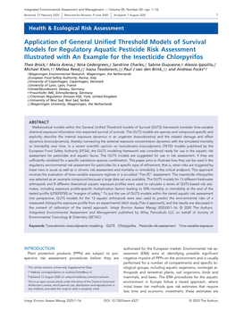 Application of General Unified Threshold Models of Survival Models for Regulatory Aquatic Pesticide Risk Assessment Illustrated