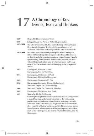 17A Chronology of Key Events, Texts and Thinkers