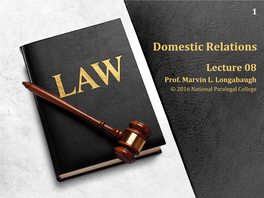 Domestic Relations Lecture 08 Prof
