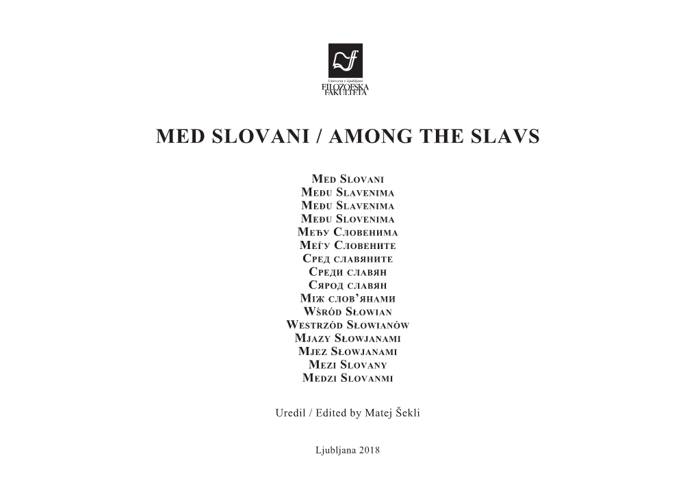 Med Slovani / Among the Slavs