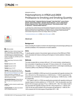 Polymorphisms in HTR2A and DRD4 Predispose to Smoking and Smoking Quantity