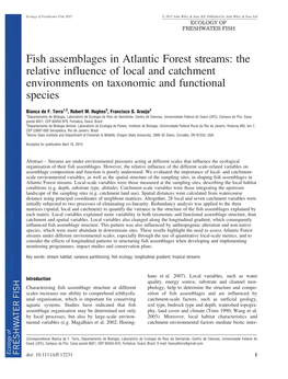 Fish Assemblages in Atlantic Forest Streams: the Relative Influence of Local and Catchment Environments on Taxonomic and Functional Species