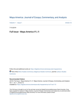 Full Issue - Maya America V1, I1