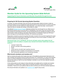 Member Guide for Upcoming System Wide Refresh