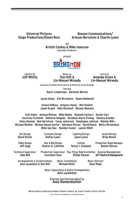 Jeff Whitty Tom Kitt & Amanda Green & Lin-Manuel Miranda Lin-Manuel Miranda Andy Blankenbuehler Universal Pictures Beaco