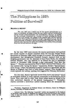 05 the Philippines in 1987 Politics of Survival.Pdf