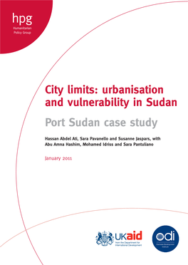 Urbanisation and Vulnerability in Sudan Port Sudan Case Study