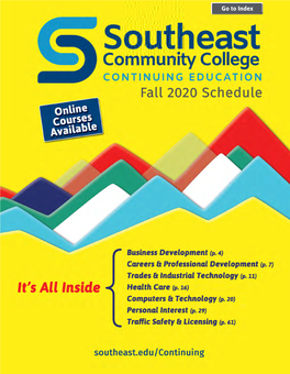 Fall 2020 Continuing Education Class Schedule