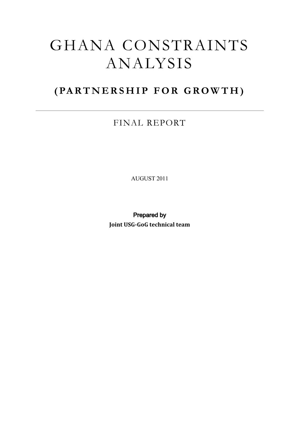 Ghana Constraints Analysis