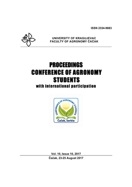 PROCEEDINGS CONFERENCE of AGRONOMY STUDENTS with International Participation