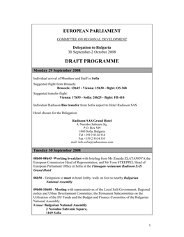 Draft Programme