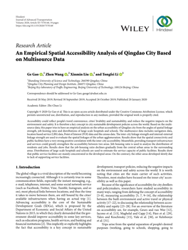 Research Article an Empirical Spatial Accessibility Analysis of Qingdao City Based on Multisource Data