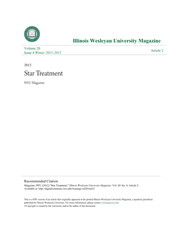 Star Treatment IWU Magazine