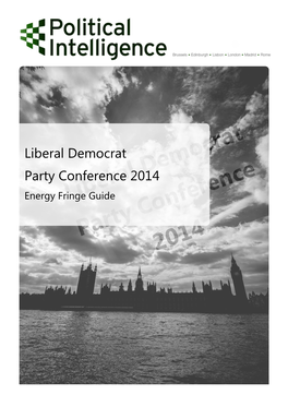 Liberal Democrat Party Conference 2014 Energy Fringe Guide