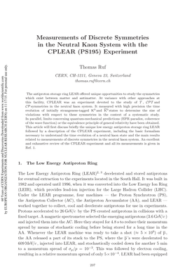 Measurements of Discrete Symmetries in the Neutral Kaon System with the CPLEAR (PS195) Experiment