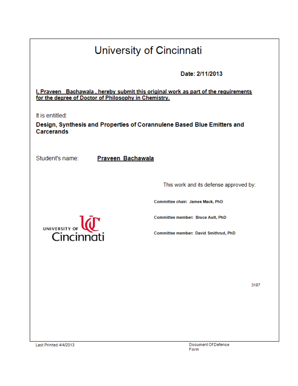 Design, Synthesis and Properties of Corannulene Based Blue Emitters and Carcerands