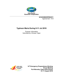 Typhoon Maria During 9-11 Jul 2018