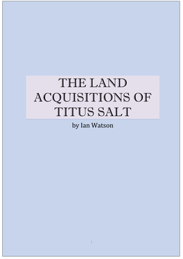 THE LAND ACQUISITIONS of TITUS SALT by Ian Watson