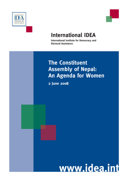 The Constituent Assembly of Nepal, an Agenda For